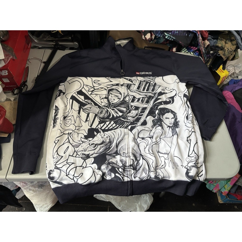 Vintage Y2k Ecko Unltd Track Jacket 2XL Getting Up Graffiti Fat Cap